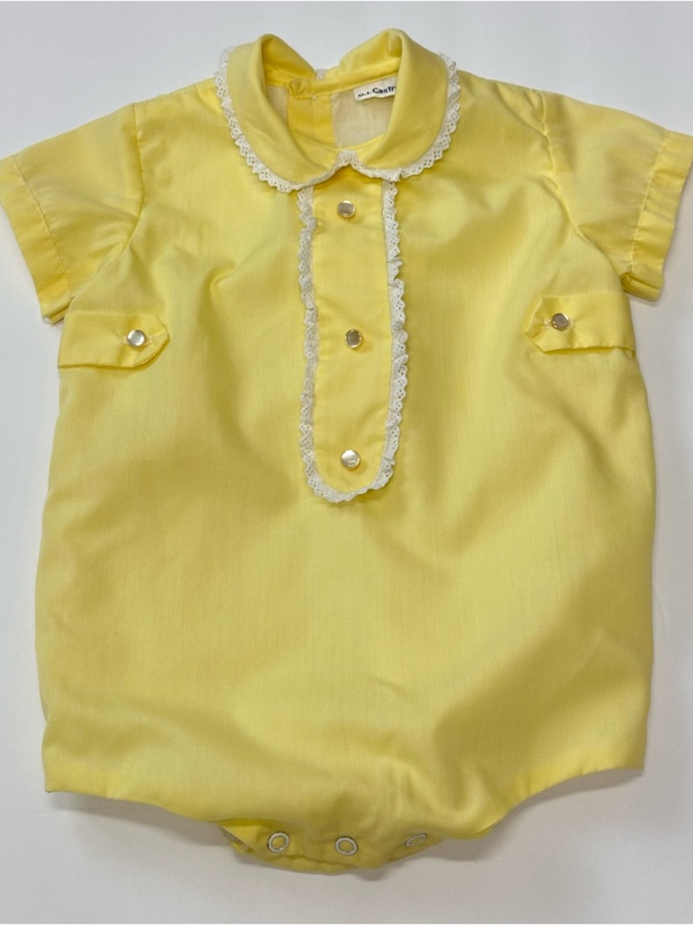 C.I. Castro & Co. Baby Yellow Bubble Romper *Missing Size Tag -See Measurements*